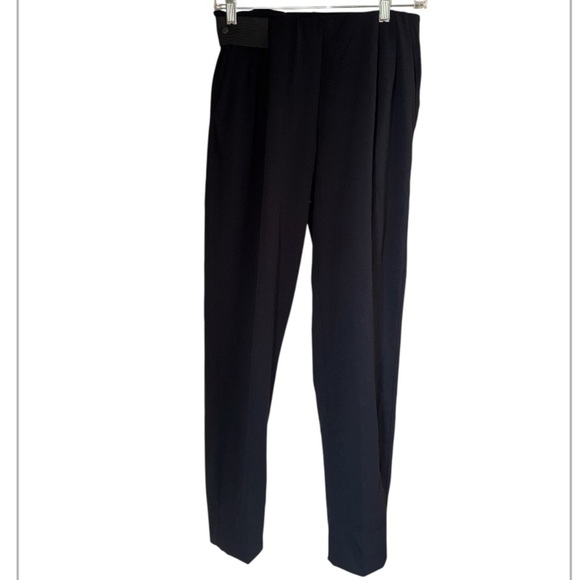 A day pants stretch Black Pleated Trousers pull on small - Picture 2 of 8